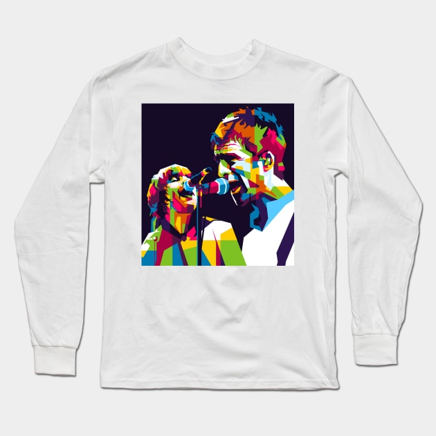 Liam and Noel Gallagher Long Sleeve T-Shirt by wpaprint